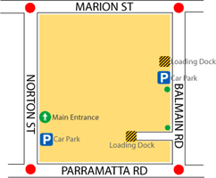 parking street access of Piera Taylors office